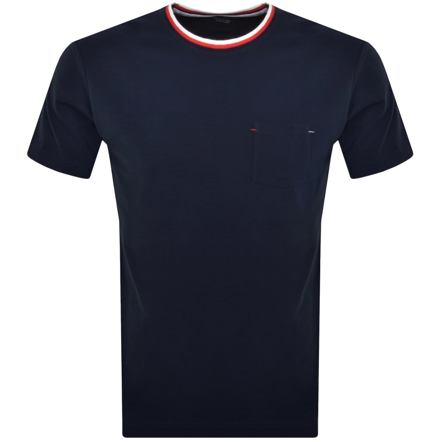 Image number 1 for Lacoste Contrast Neck T Shirt Navy