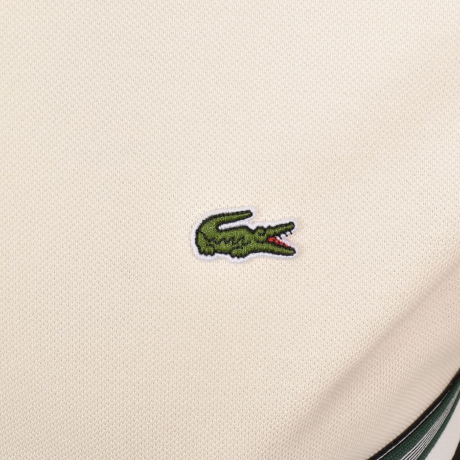 Image number 3 for Lacoste Block Stripe T Shirt Cream
