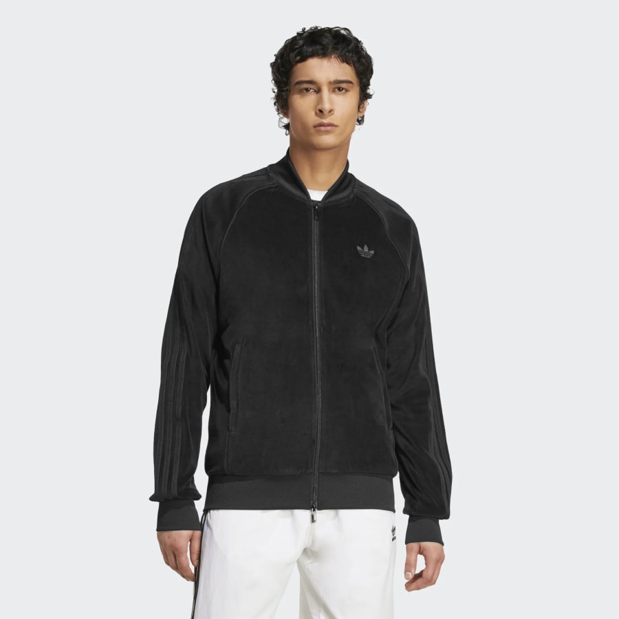 Image number 5 for adidas Originals Velour Track Top Black