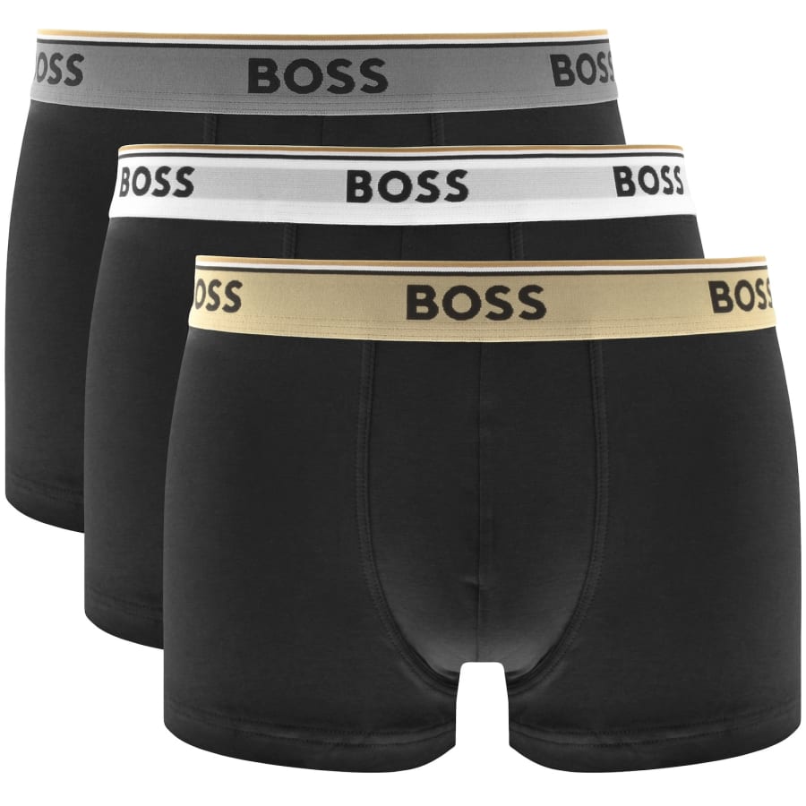Image number 1 for BOSS Underwear 3 Pack Power Trunks Black