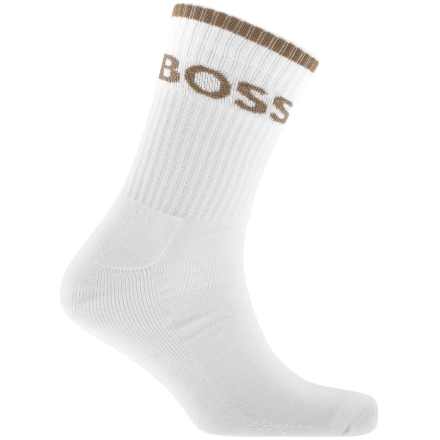 Image number 2 for BOSS 6 Pack Quarter Length Socks White