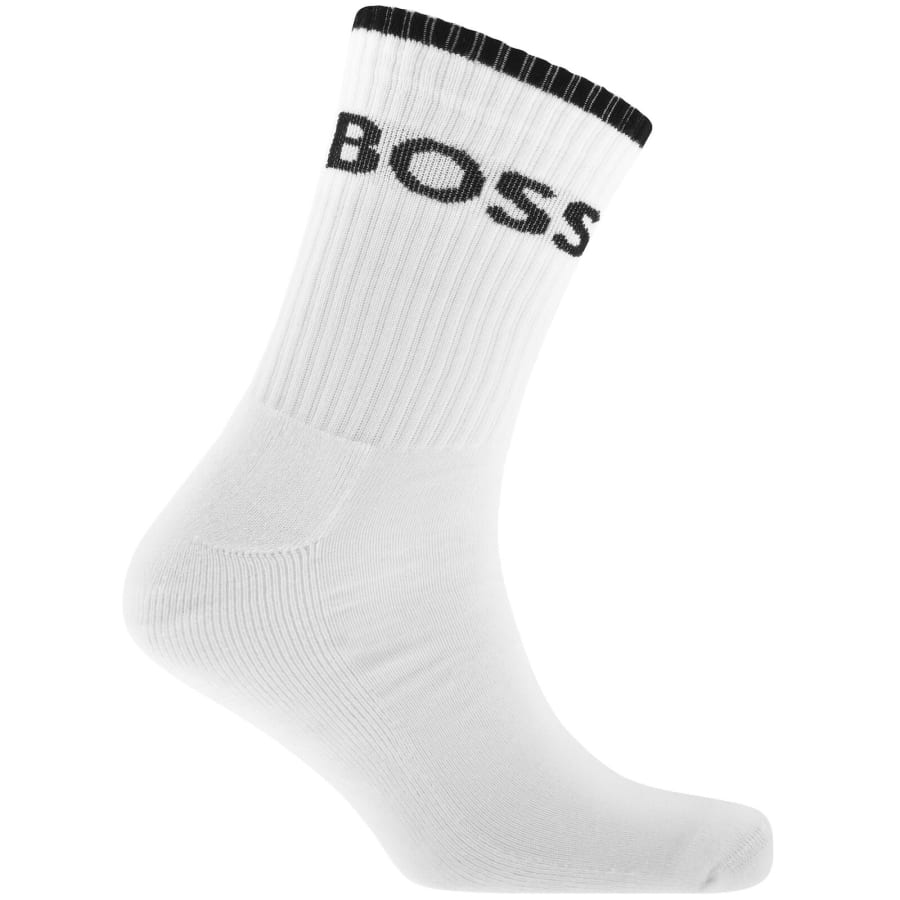 Image number 3 for BOSS 6 Pack Quarter Length Socks White