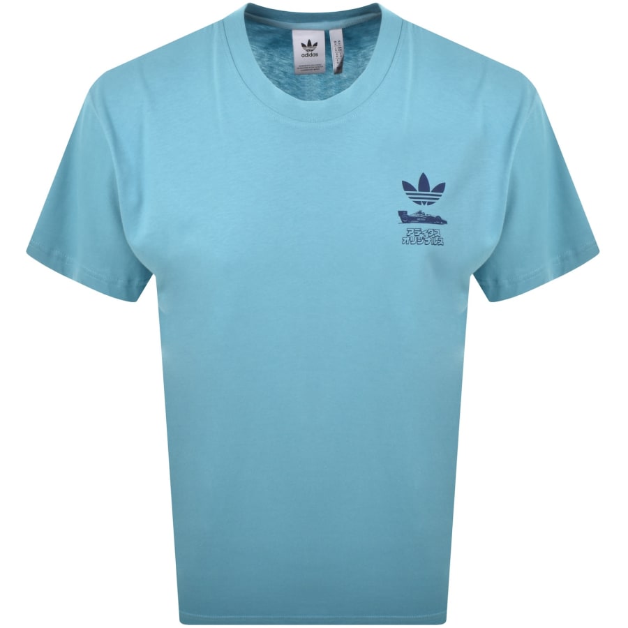 Image number 2 for adidas Originals JP Racing T Shirt Blue