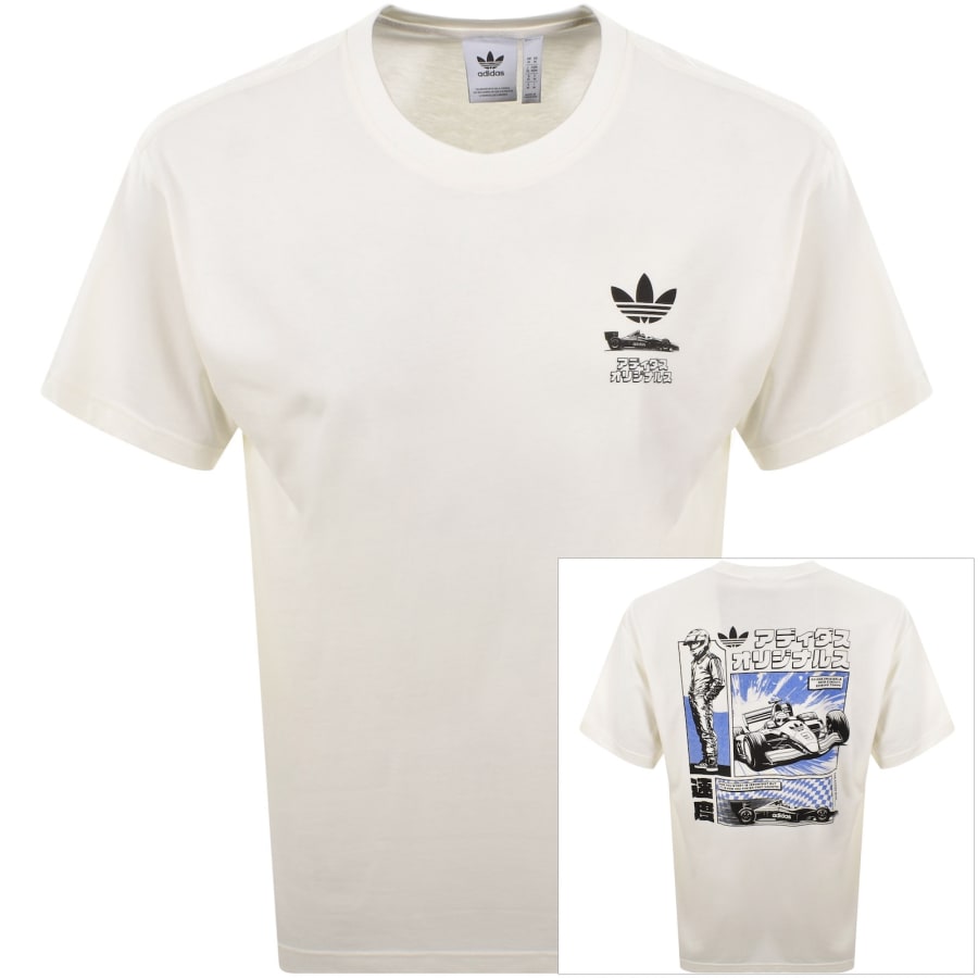 Image number 1 for adidas Originals JP Racing T Shirt Off White