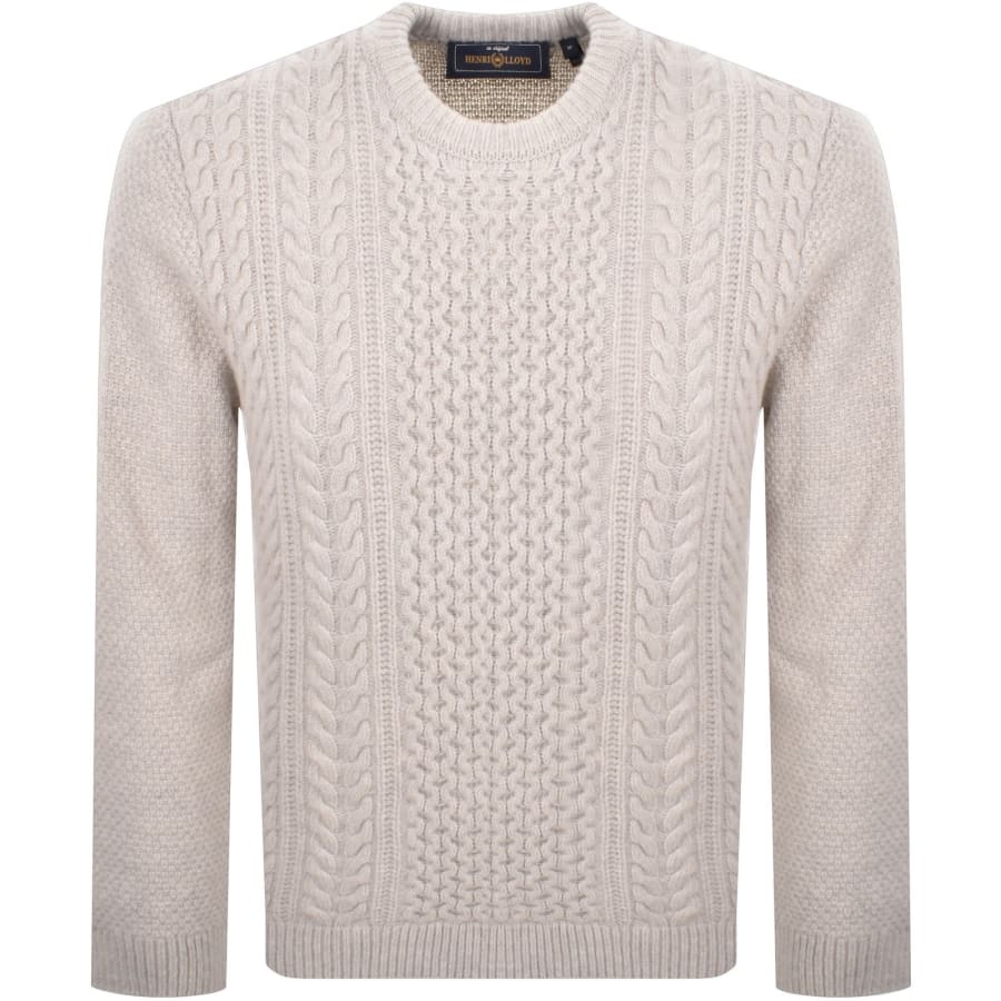 Image number 2 for Henri Lloyd Cable Knit Jumper Grey