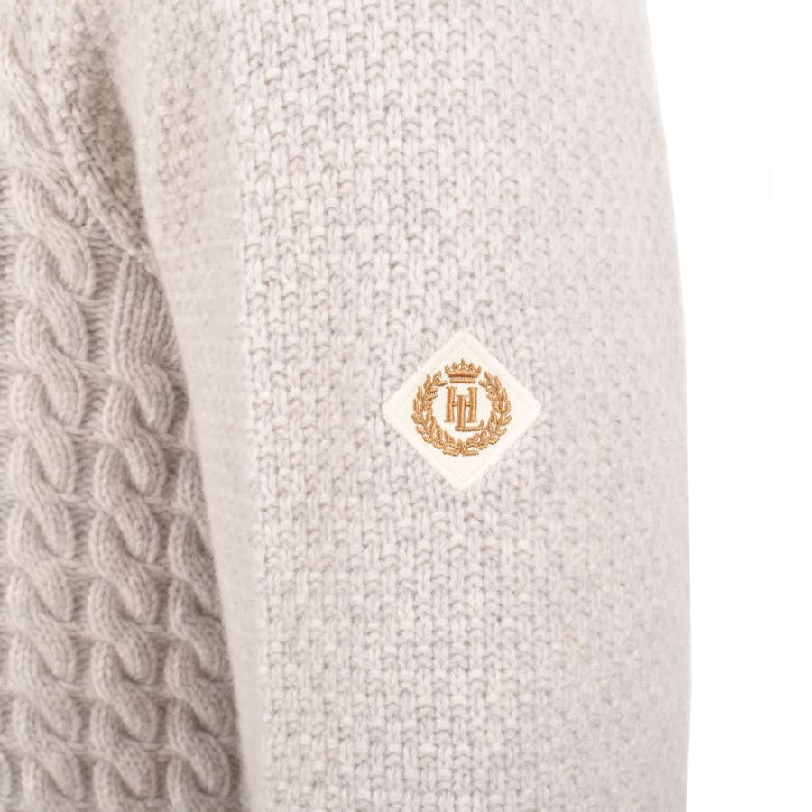 Image number 4 for Henri Lloyd Cable Knit Jumper Grey