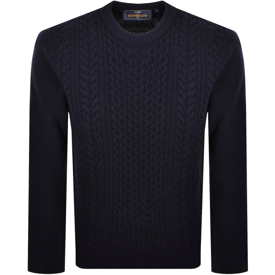 Image number 2 for Henri Lloyd Cable Knit Jumper Navy
