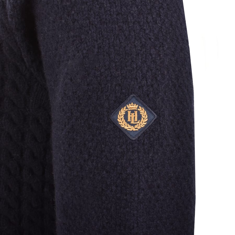 Image number 4 for Henri Lloyd Cable Knit Jumper Navy