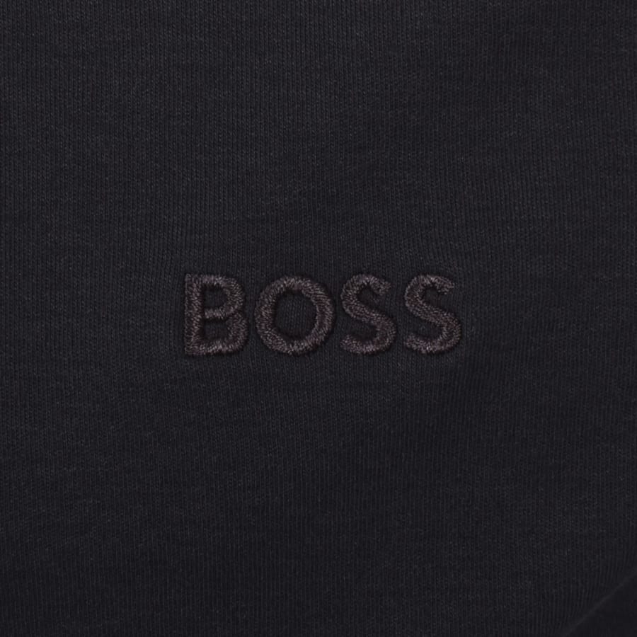 Image number 3 for BOSS Interlock Long Sleeved Polo Dark Blue