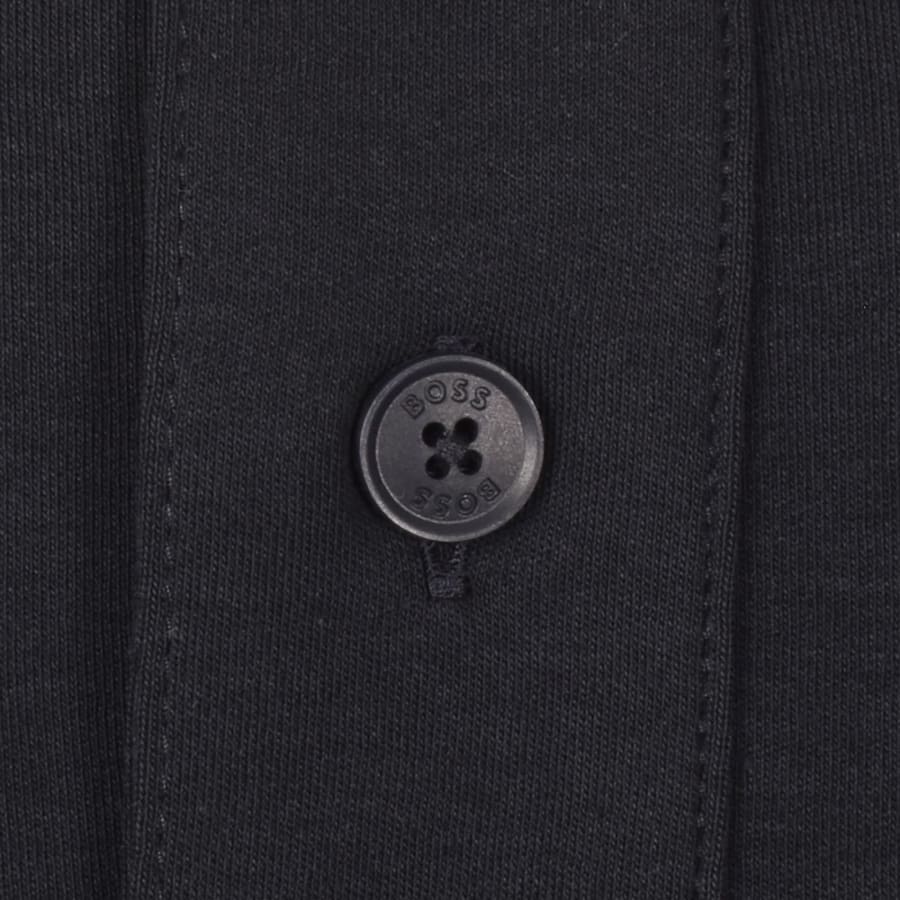Image number 4 for BOSS Interlock Long Sleeved Polo Dark Blue