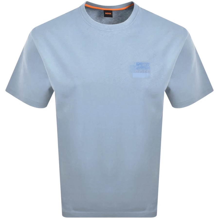 Image number 2 for BOSS Graphic Logo T Shirt Pastel Blue