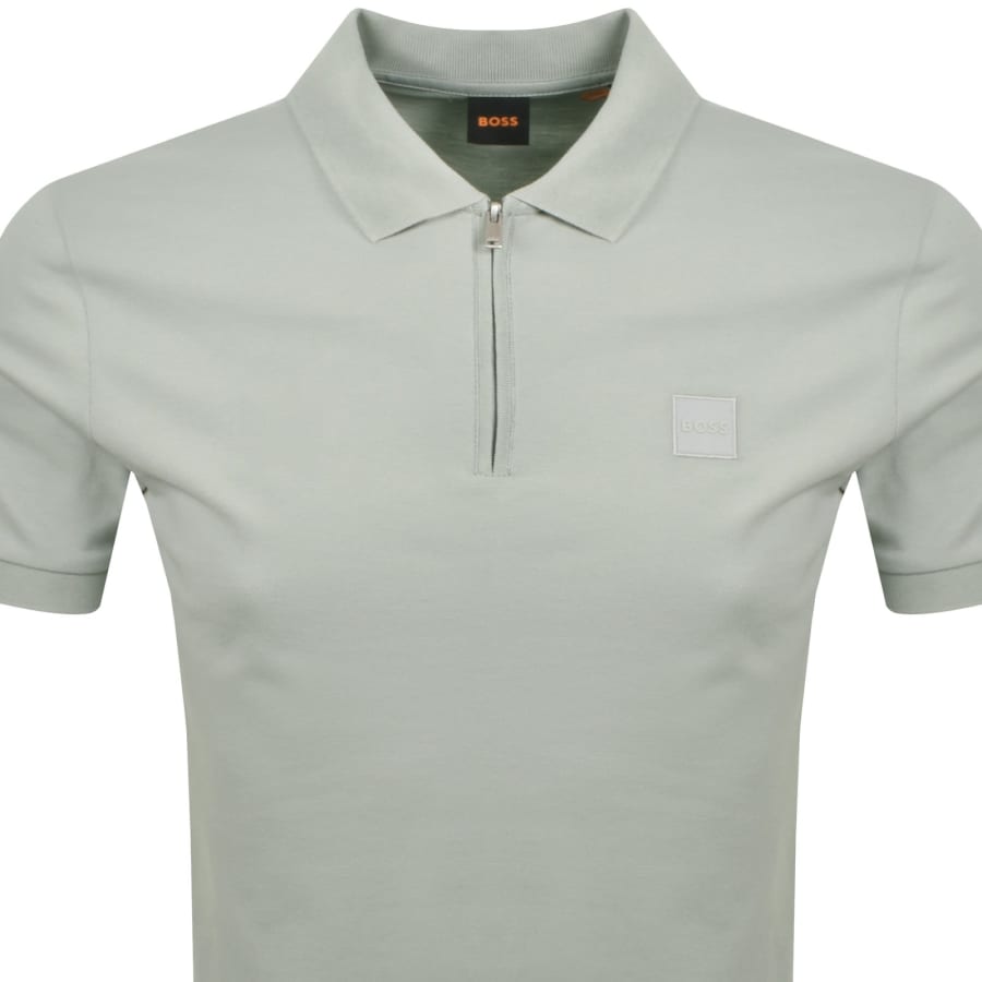 Image number 2 for BOSS Passerzip Polo T Shirt Grey