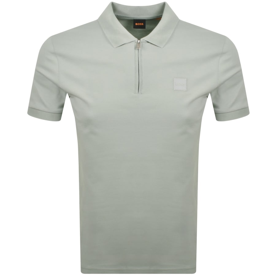 Image number 1 for BOSS Passerzip Polo T Shirt Grey