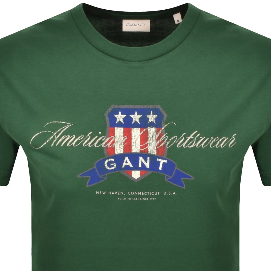 Image number 2 for Gant Original Graphic T Shirt Green