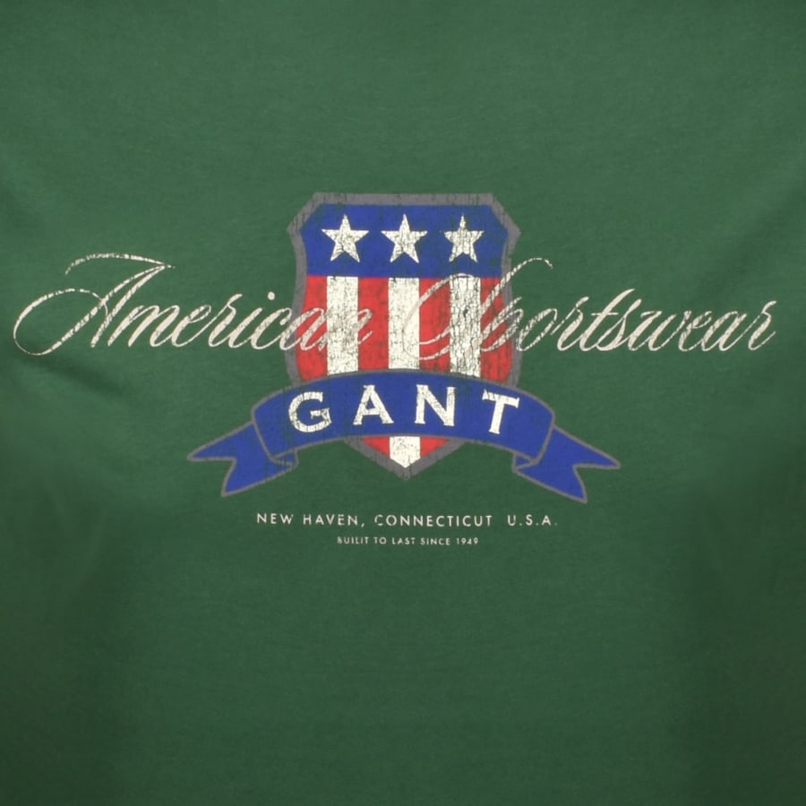 Image number 3 for Gant Original Graphic T Shirt Green