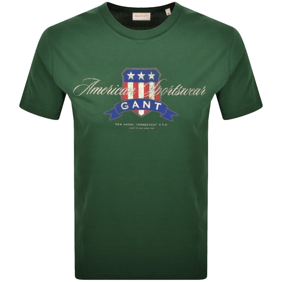 Image number 1 for Gant Original Graphic T Shirt Green