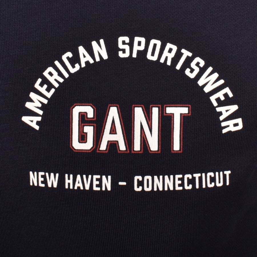 Image number 3 for Gant Graphic Half Zip Sweatshirt Navy