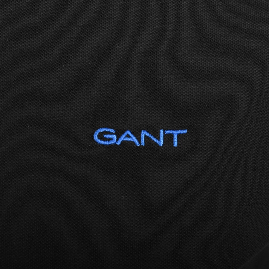 Image number 3 for Gant Collar Contrast Rugger Polo T Shirt Black