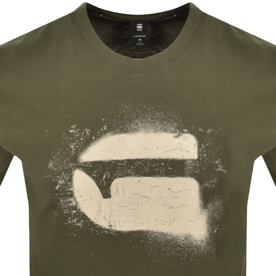 Image number 2 for G-Star Spray Logo T Shirt Green