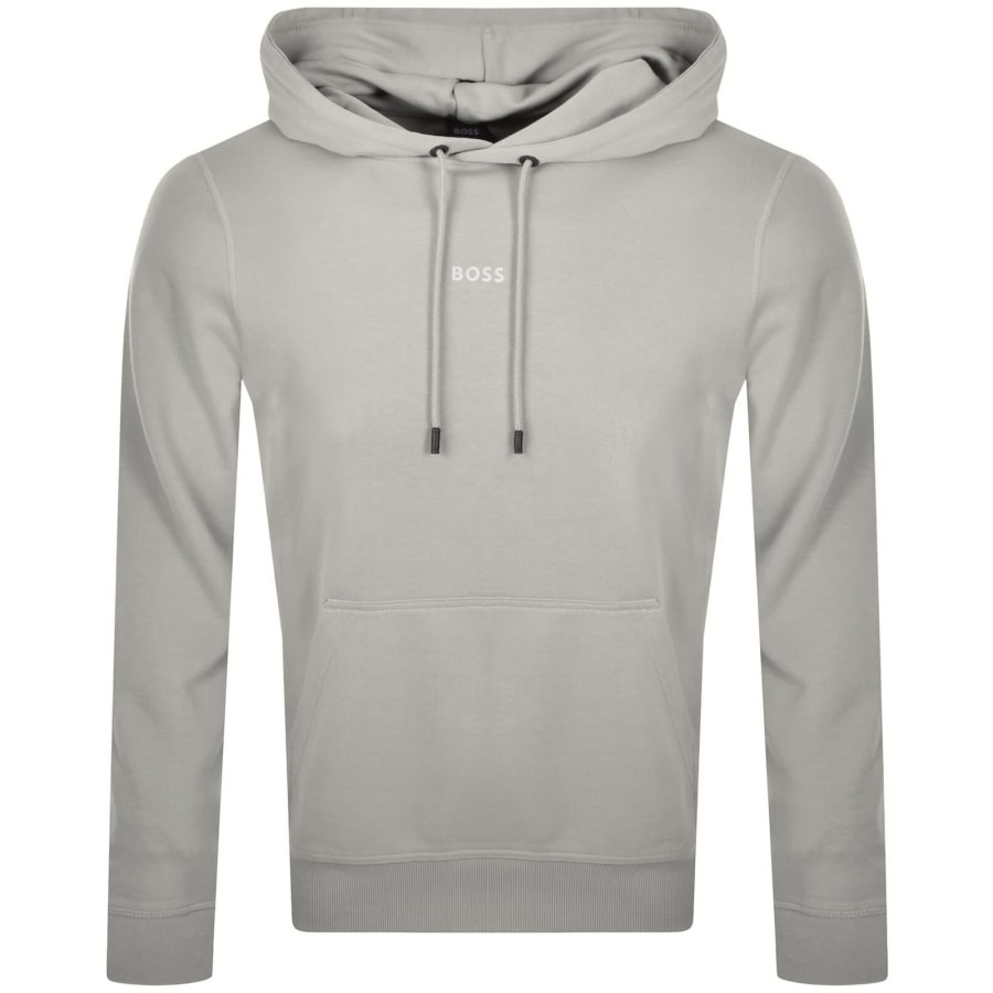Image number 1 for BOSS Wesmall Pullover Hoodie Grey