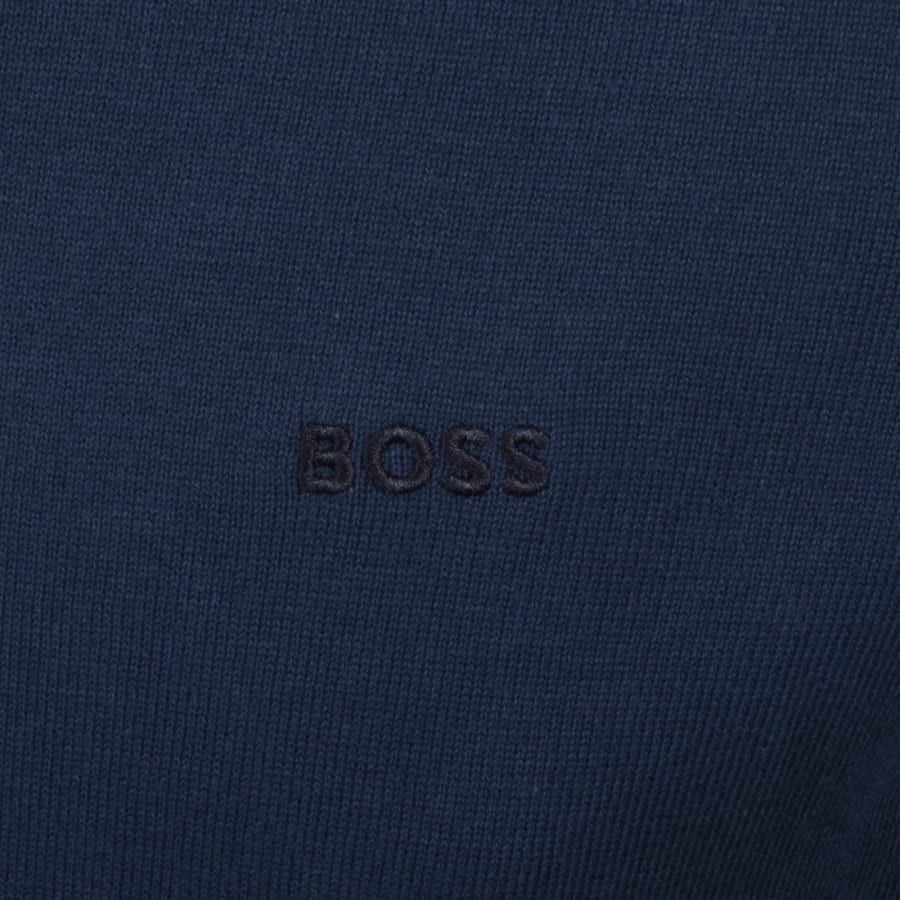 Image number 3 for BOSS Asac Polo Knit Jumper Blue