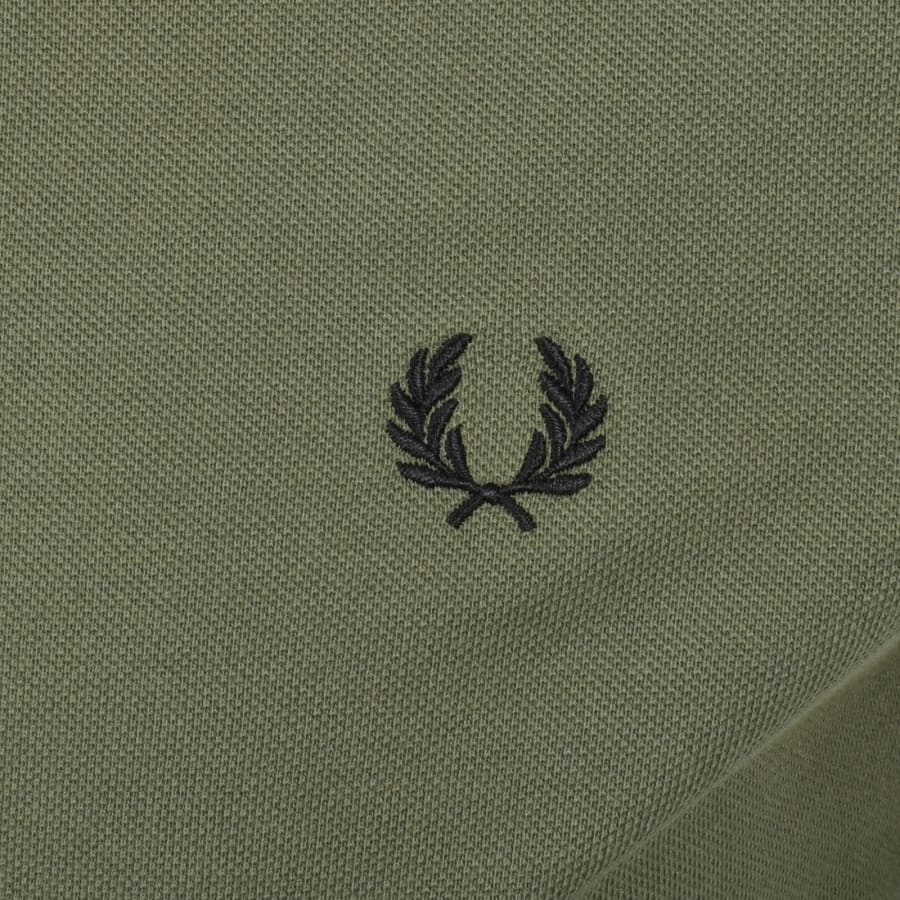 Image number 3 for Fred Perry Long Sleeved Polo T Shirt Green
