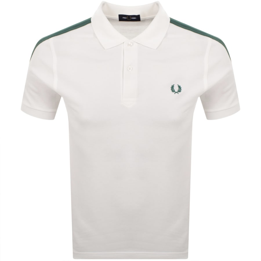 Image number 1 for Fred Perry Mesh Taped Polo Shirt White