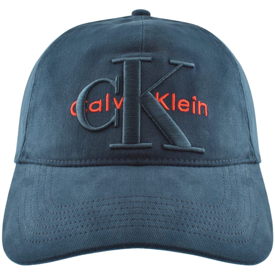 Image number 1 for Calvin Klein Layered Monologo Cap Blue