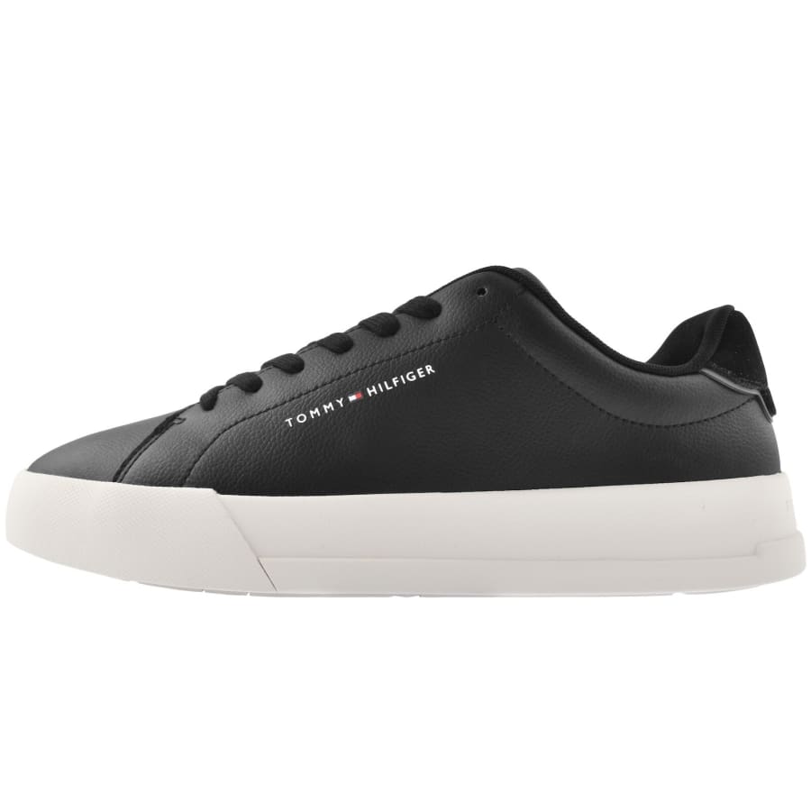 Image number 1 for Tommy Hilfiger Court Leather Trainers Black