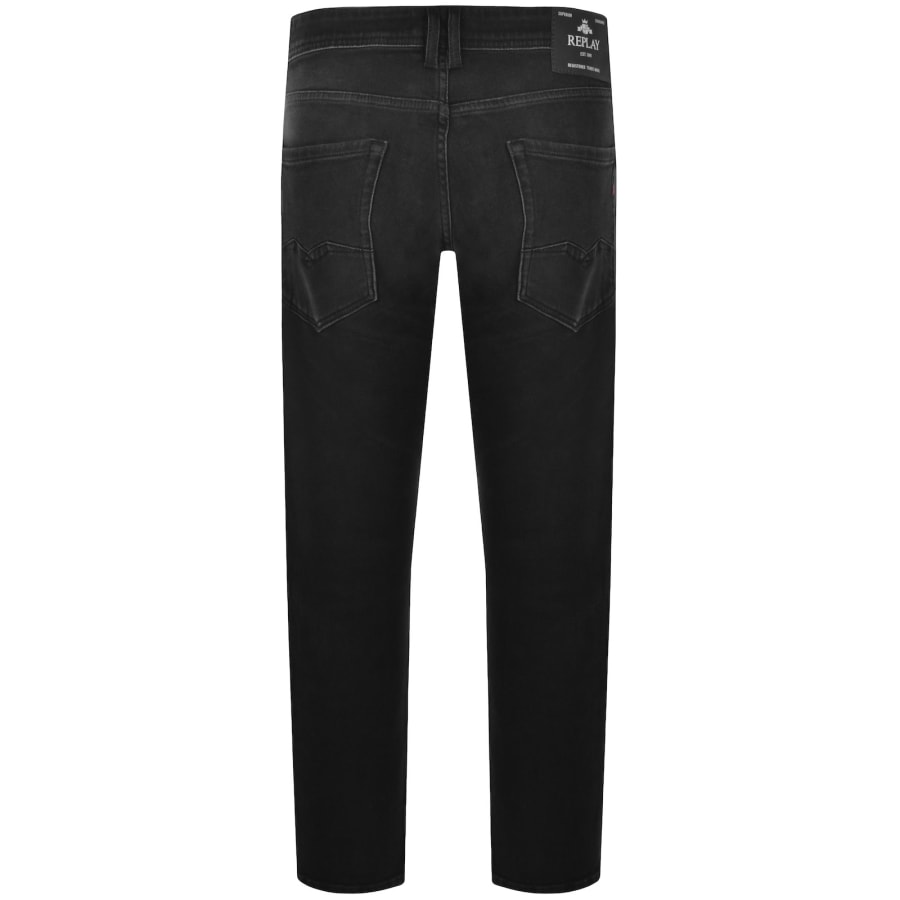 Image number 3 for Replay Comfort Fit Rocco Jeans Dark Wash Black