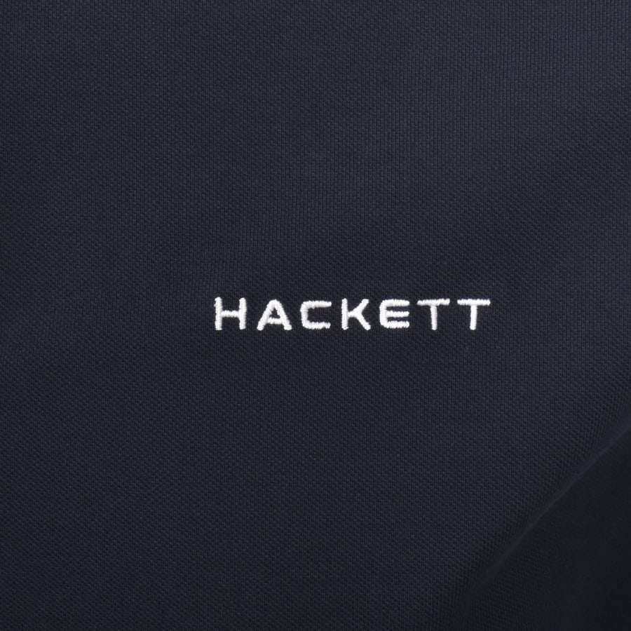 Image number 3 for Hackett Jacquard Tipped Polo T Shirt Navy