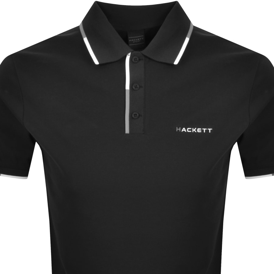 Image number 2 for Hackett Tipped Polo T Shirt Black