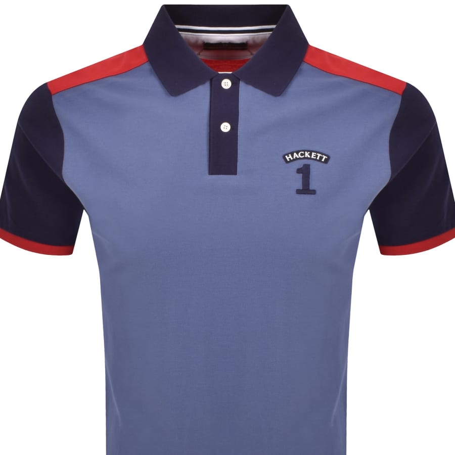 Image number 3 for Hackett Number Polo T Shirt Blue