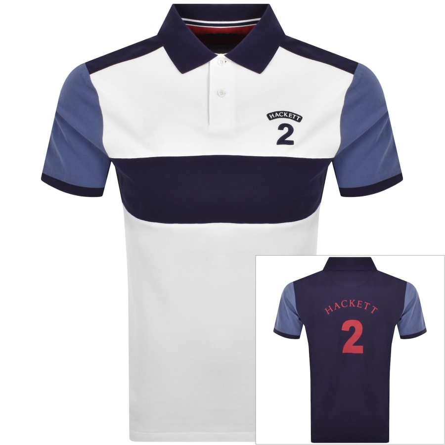 Image number 1 for Hackett Number Polo T Shirt White