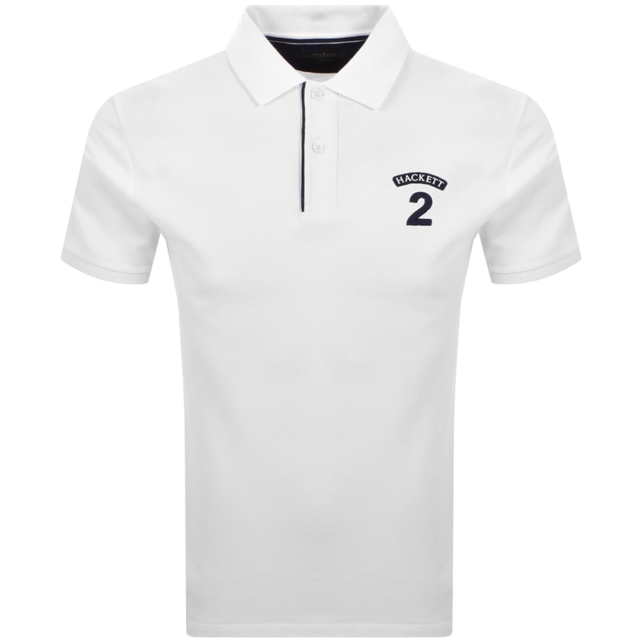 Image number 1 for Hackett Number Polo T Shirt White