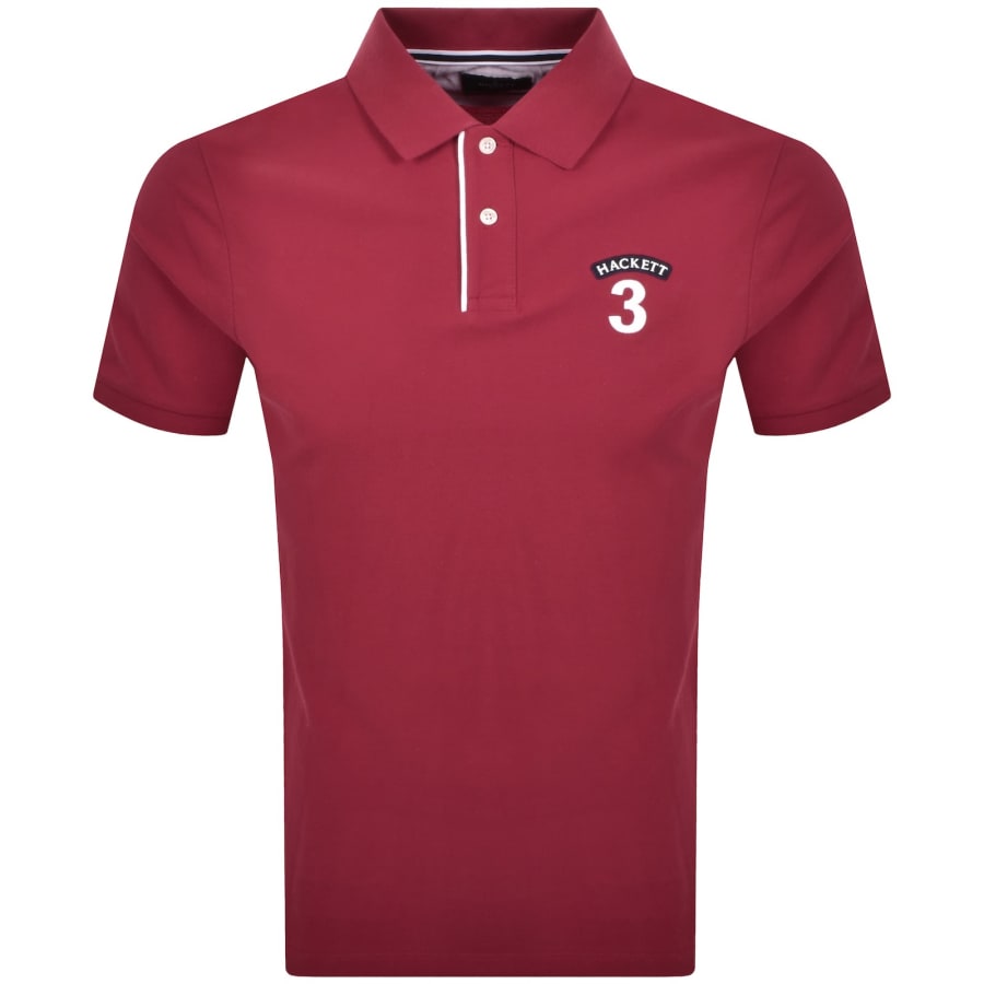 Image number 1 for Hackett Number Polo T Shirt Red
