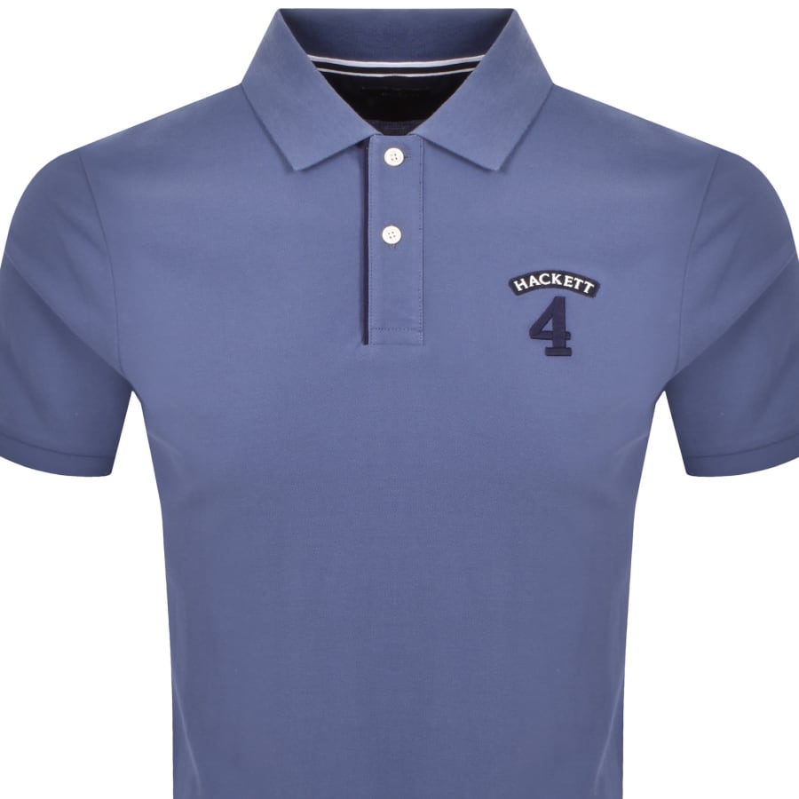 Image number 2 for Hackett Number Polo T Shirt Blue
