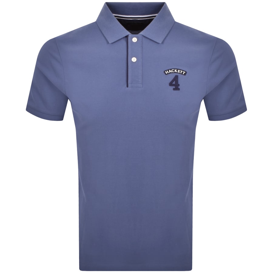 Image number 1 for Hackett Number Polo T Shirt Blue