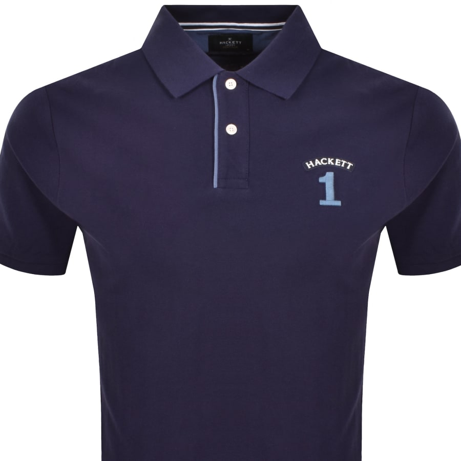Image number 2 for Hackett Number Polo T Shirt Navy