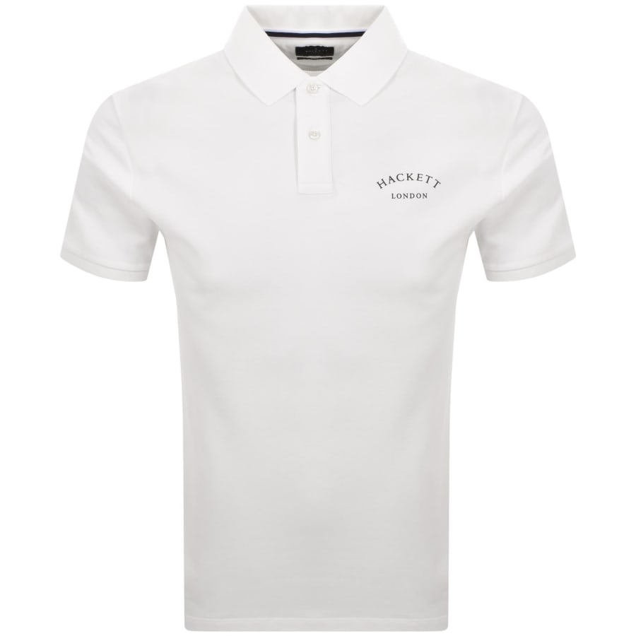 Image number 1 for Hackett Logo Polo T Shirt White