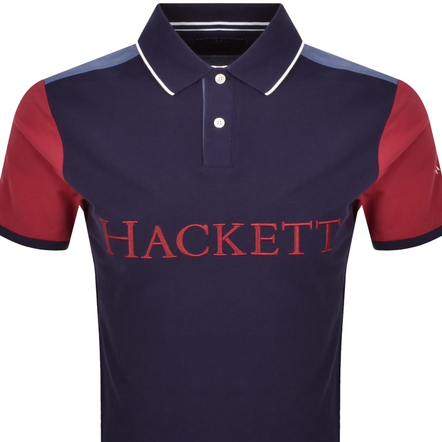 Image number 3 for Hackett Number Polo T Shirt Navy