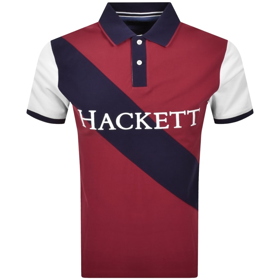 Image number 2 for Hackett Number Polo T Shirt Red