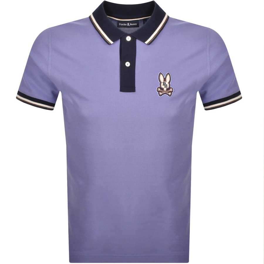 Image number 1 for Psycho Bunny Wade Pique Polo T Shirt Blue