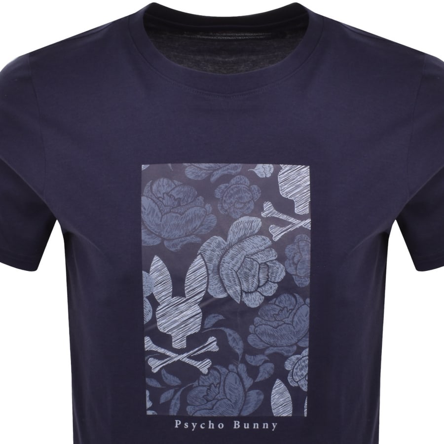 Image number 2 for Psycho Bunny Rowen Graphic T Shirt Navy