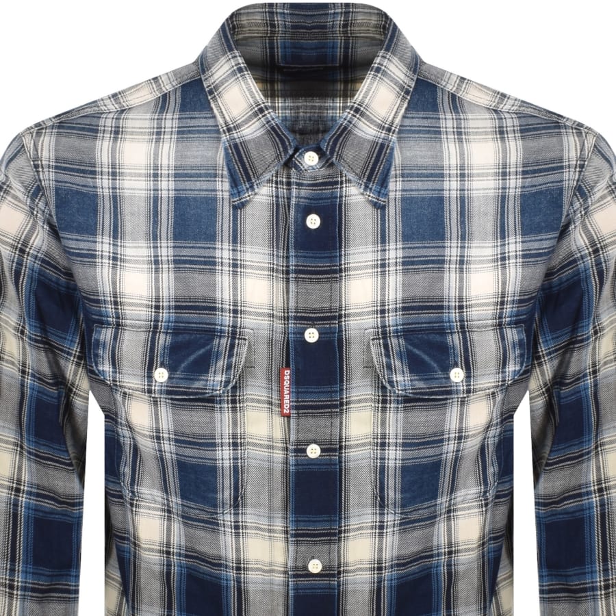 Image number 2 for DSQUARED2 Canadian Vintage Check Shirt Blue