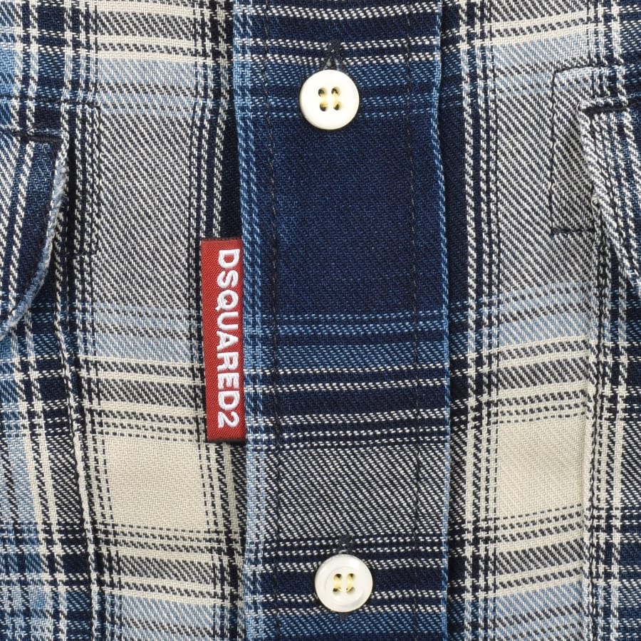 Image number 3 for DSQUARED2 Canadian Vintage Check Shirt Blue