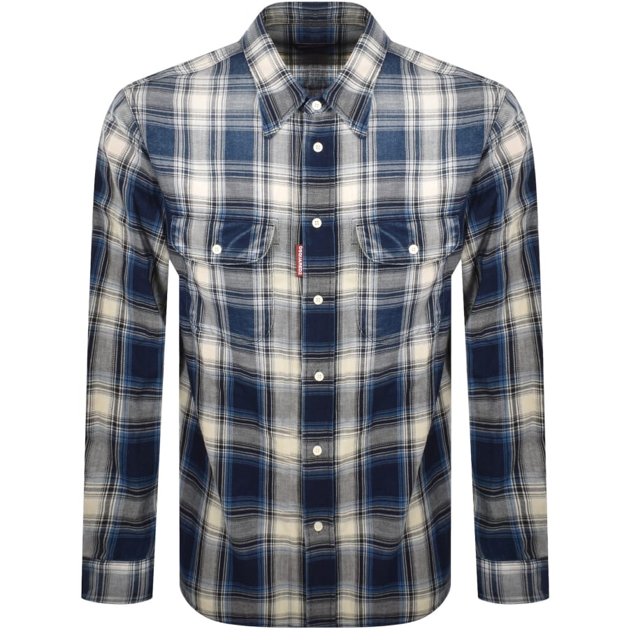 Image number 1 for DSQUARED2 Canadian Vintage Check Shirt Blue