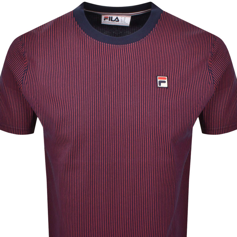 Image number 2 for Fila Vintage Pinstripe T Shirt Navy