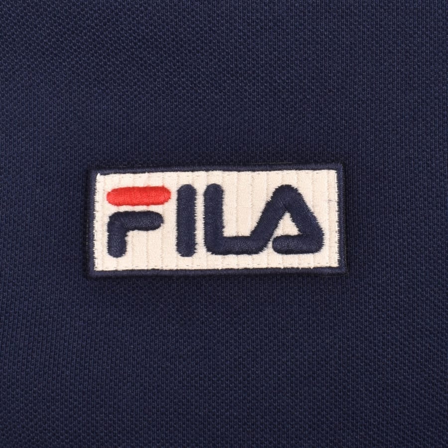 Image number 4 for Fila Vintage Tipped Rib Basic Polo T Shirt Navy