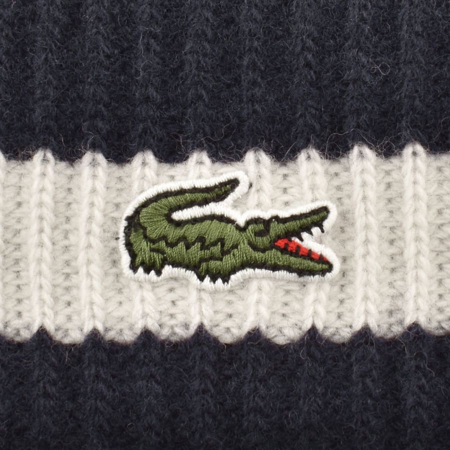 Image number 3 for Lacoste Knitted Beanie Navy